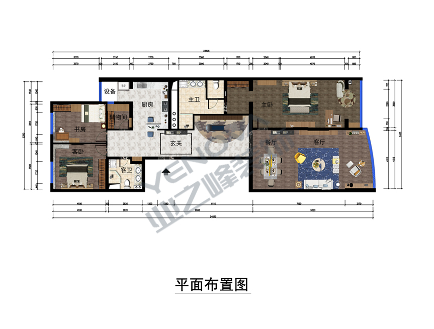 中海紫金苑 165平 现代简约风格装修效果图案例