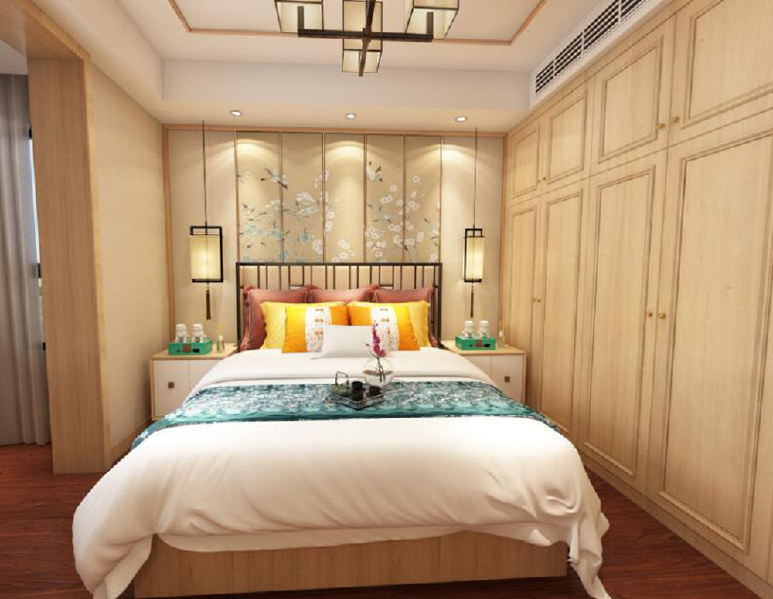 160平新中式风格卧室装修效果图