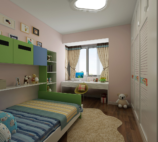 美式风格案例 123平 儿童房装修效果图