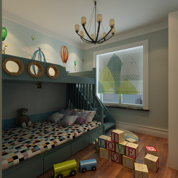 现代风格案例 90平户型-儿童房装修效果图