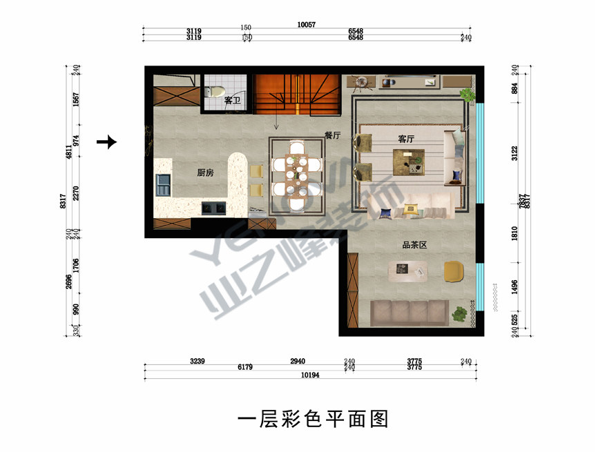 别墅新中式风格案例 243平装修效果图