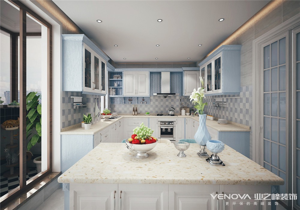 420平米别墅地中海厨房装修效果图