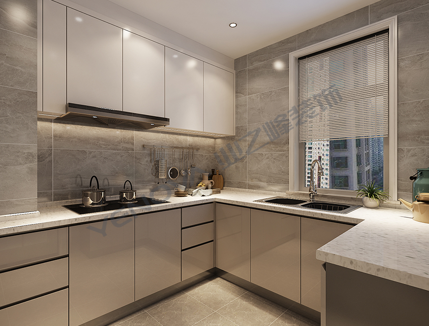 装修设计123平米新中式风格厨房效果图