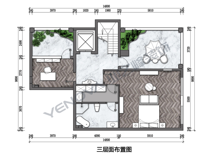 353平米别墅美式风格装修设计图