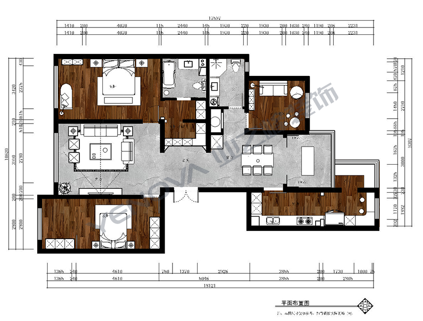 新中式风格150平米两居室装修设计