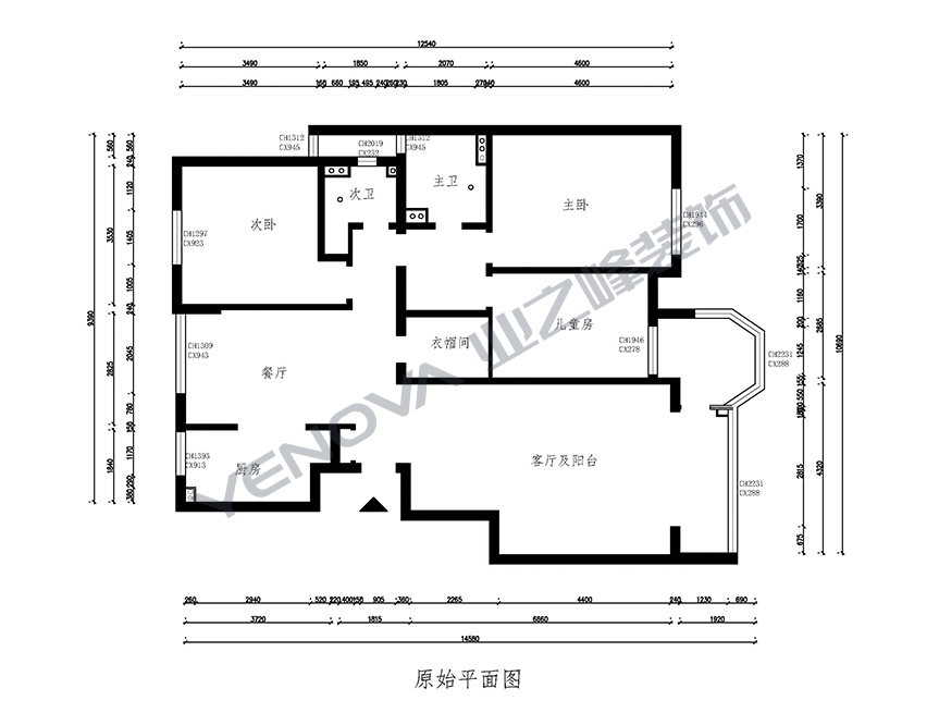 新中式风格149平米三居室装修设计